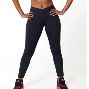 Good American Bonded Waist Compression Black Leggings Size 3 Large